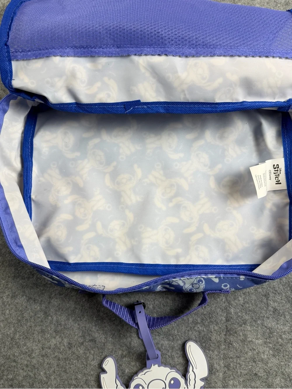 Disney Stitch Travel Packing Cube Mesh Luggage Organizer Bag Purple Blue Vtg